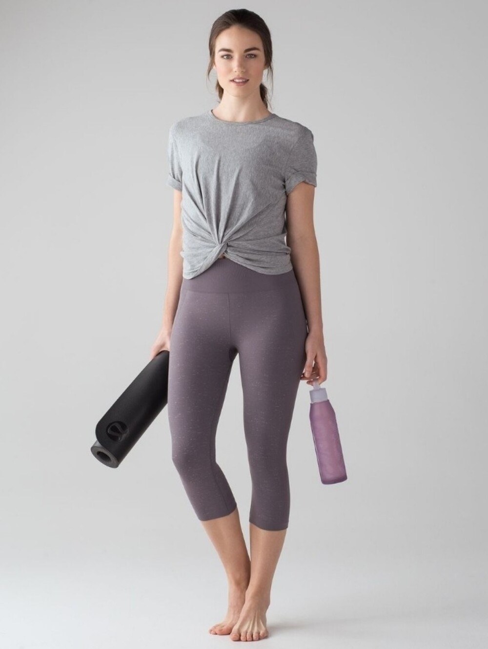 lululemon athletica Free To Flow Speckled Cropped Leggings - Dusty Mauve